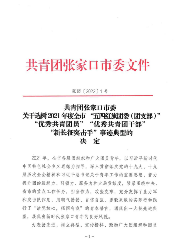 喜报 | 世界杯官网这些集体、个人荣获团市委表彰！