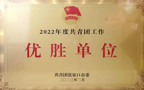 喜报 | 世界杯官网荣获2022年度张家口市共青团工作优胜单位